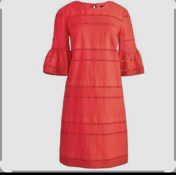 J. Crew Dresses & Skirts - J. Crew Vibrant Red Textured Dress,100%cotton,sz 10.
